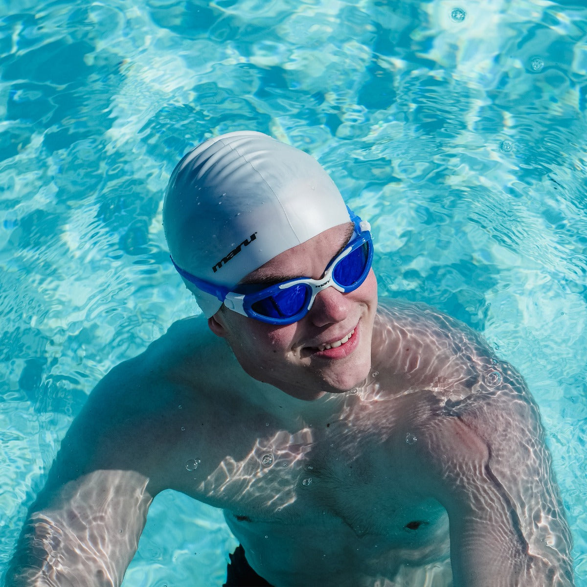 Maru Groove Polarised Mirror Anti Fog Adult Swim Goggles - Blue
