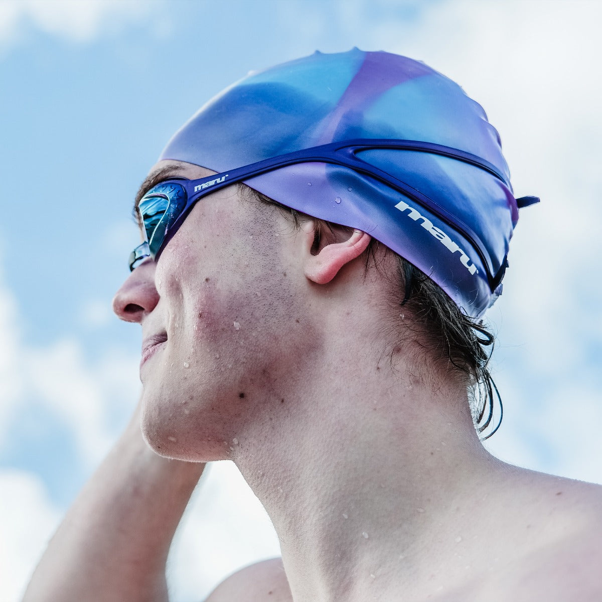 Lunettes de natation antibuée Sonic Mirror pour adultes - Bleu et violet