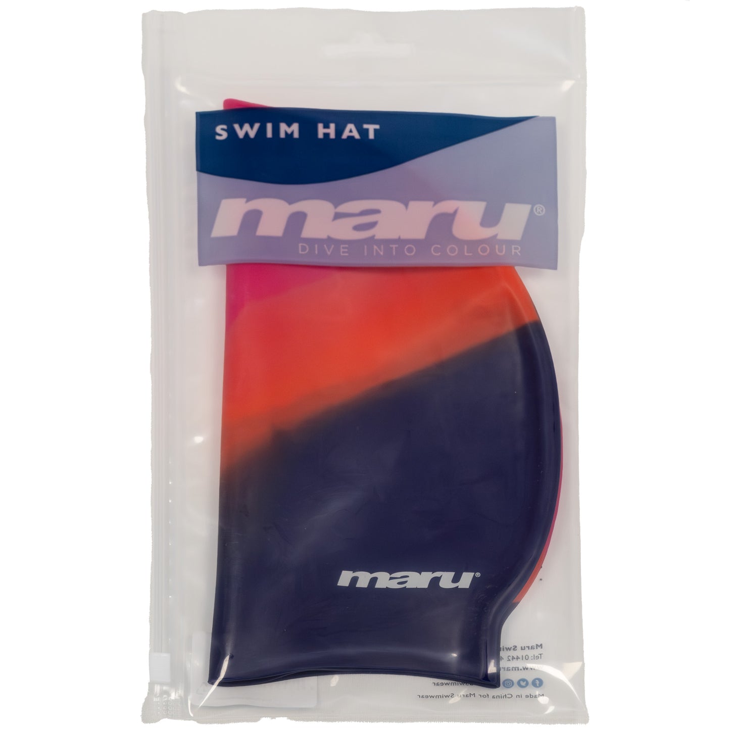 Bonnet de bain en silicone - Rouge, rose et violet