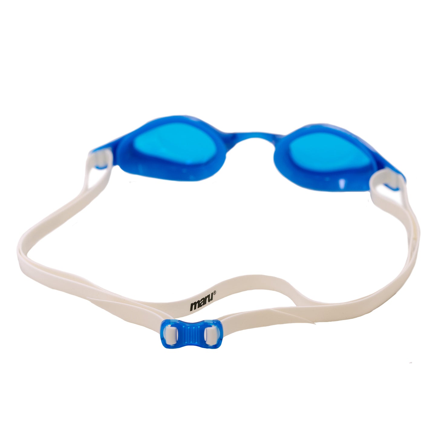 Maru Swift Swim Goggles, Anti-Fog, UV Protection, Blue and White