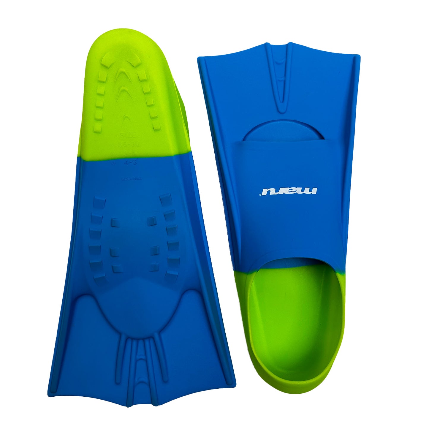 Maru Swim Training Fins - Blue and Lime