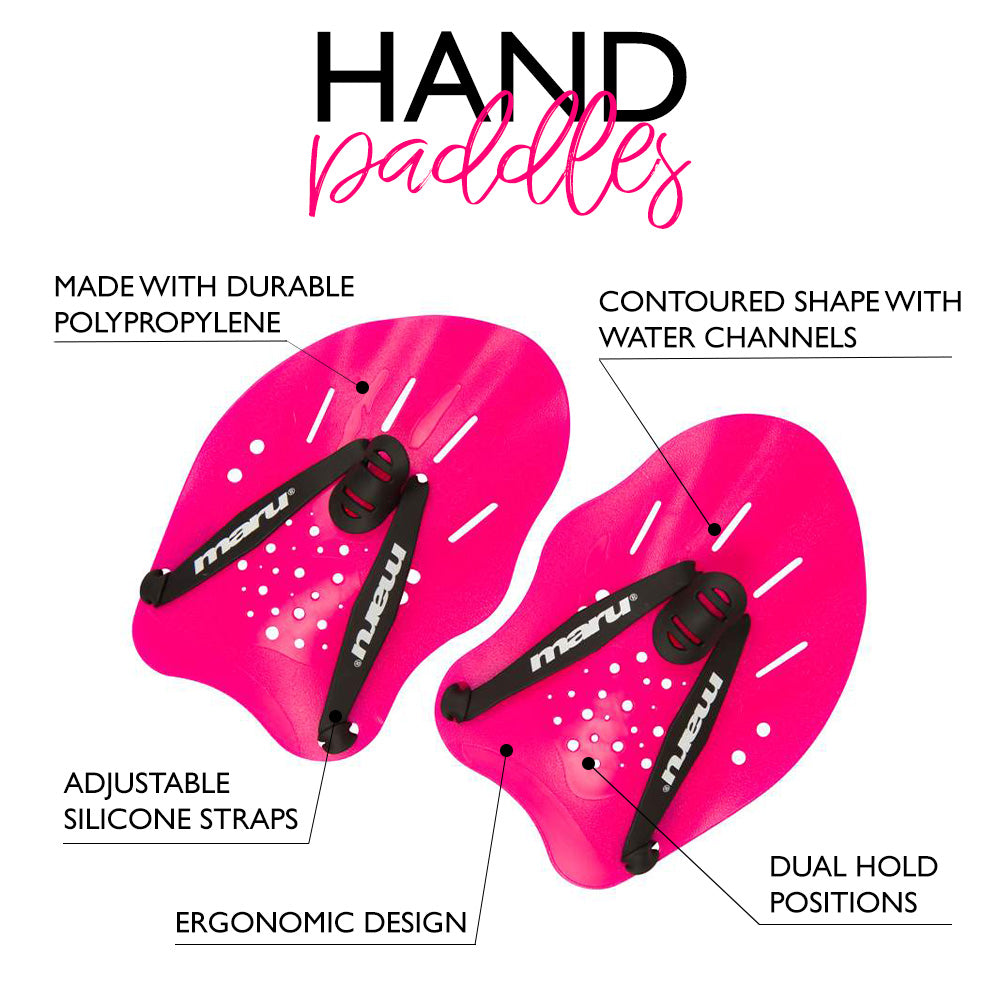 Plaquettes de natation pour les mains - Rose