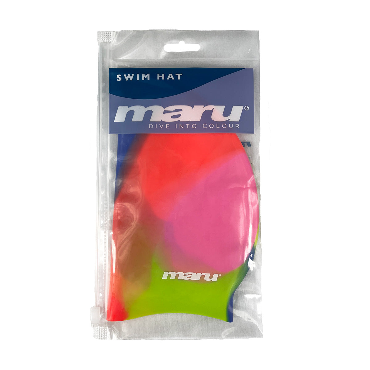 Bonnet de bain en silicone - Rose, bleu et rouge