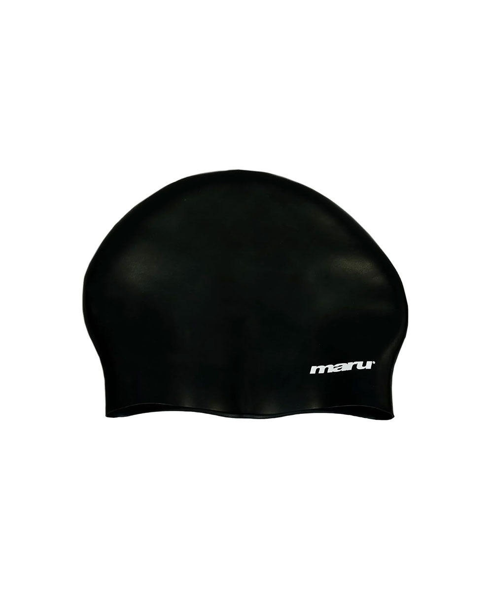 Bonnet de bain pour cheveux longs - Noir