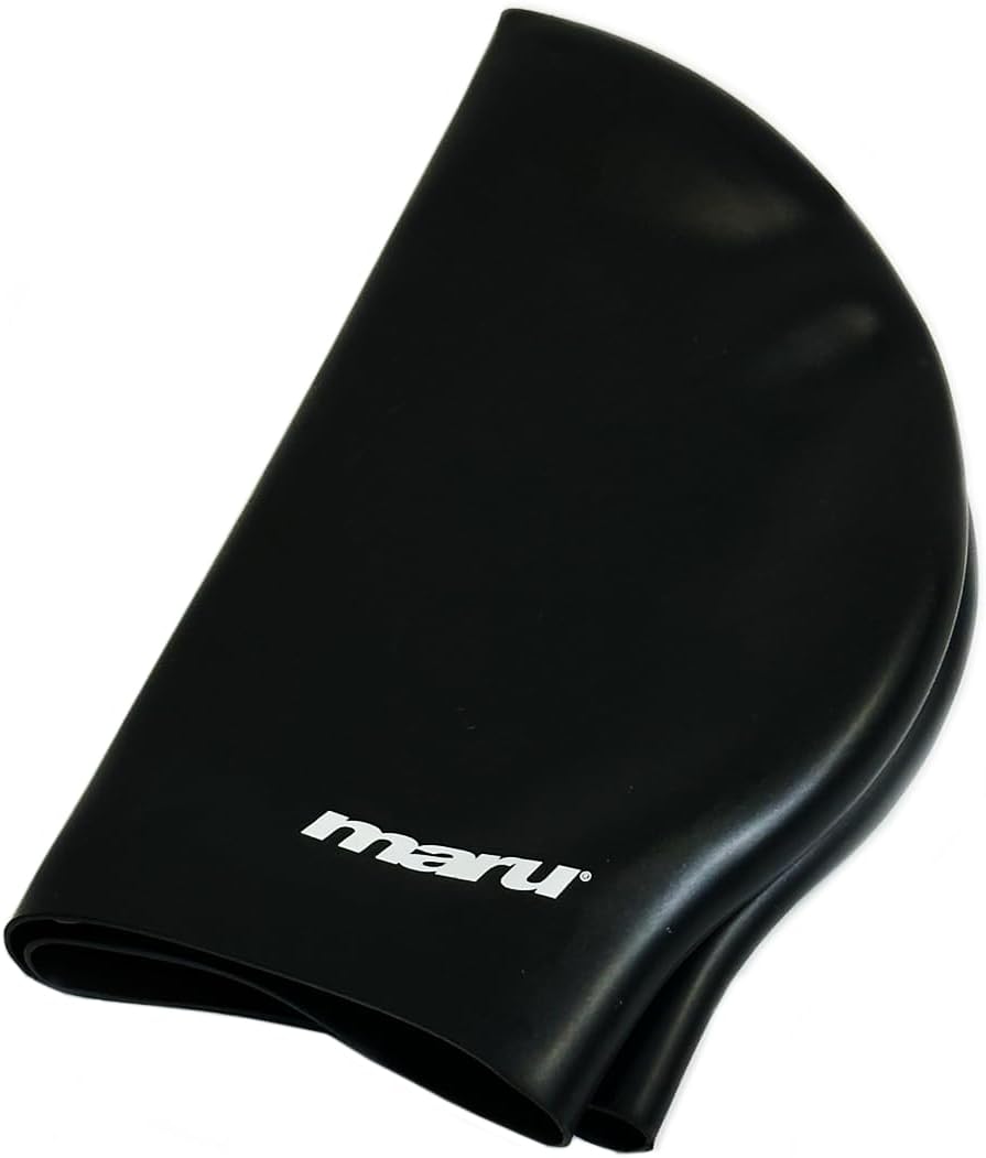 Bonnet de bain pour cheveux longs - Noir