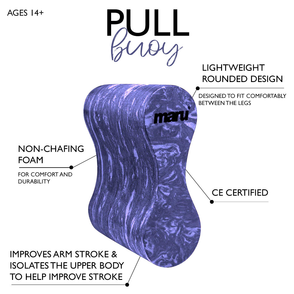Pull Buoy pour adulte - Violet foncé et tourbillon violet
