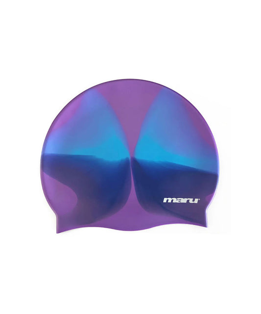 Silicone Swim Cap - Purple and Blue
