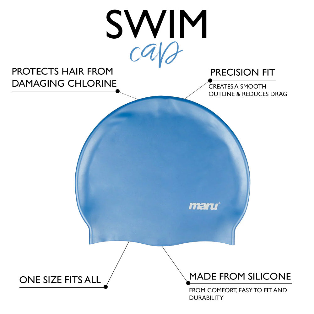 Bonnet de bain en silicone - Bleu