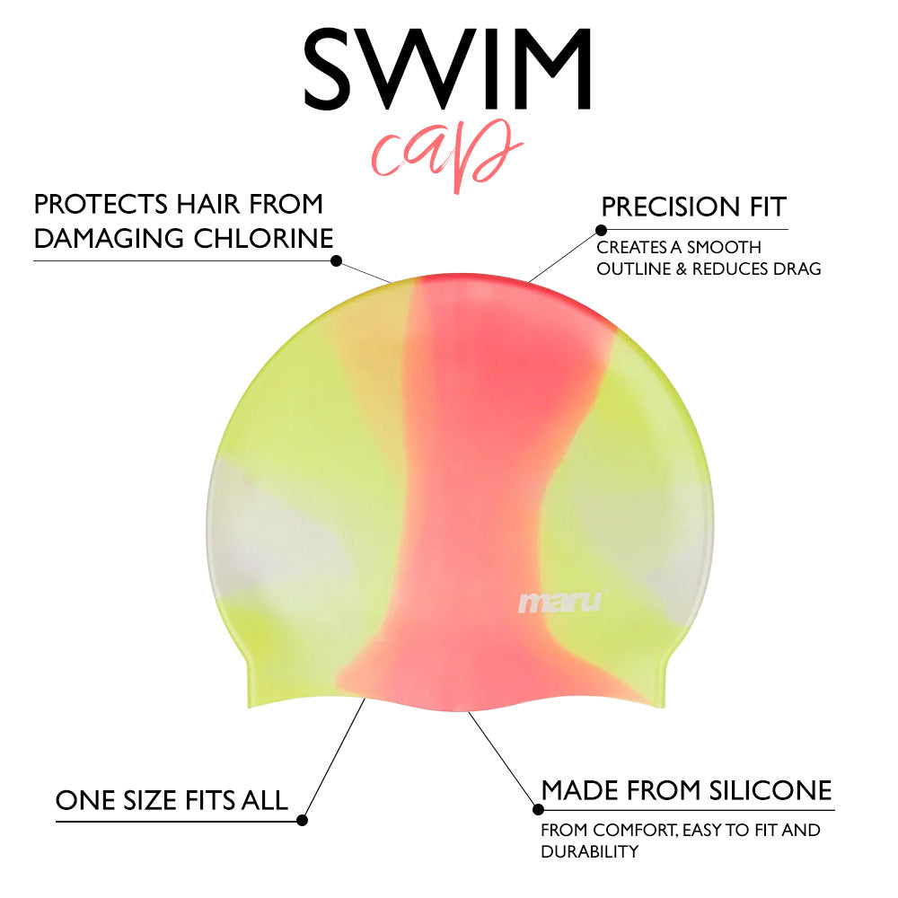 Silicone Swim Cap - Yellow and Red