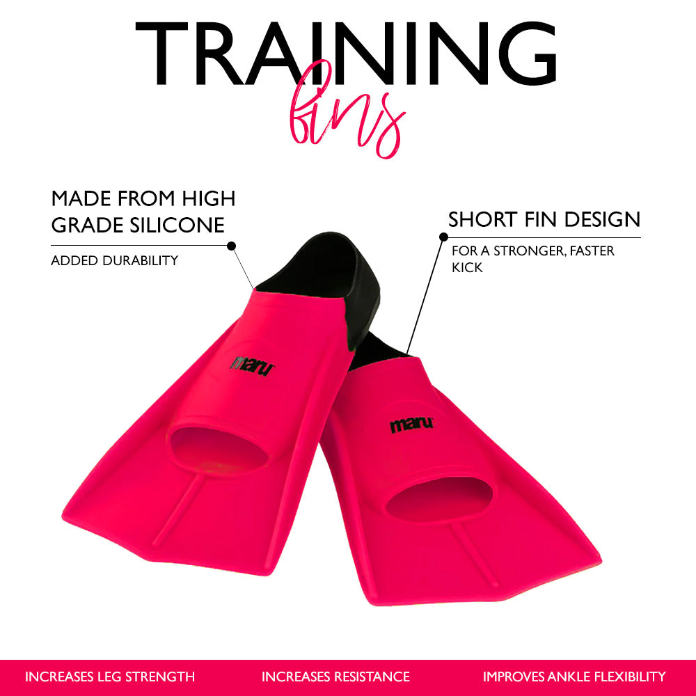 Maru Swim Training Fins - Pink/Black