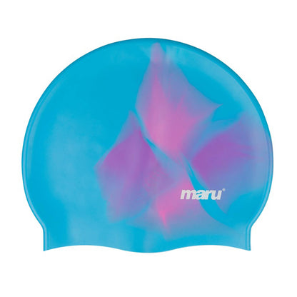 Silicone Swim Cap - Blue, Pink and Purple