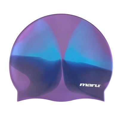 Silicone Swim Cap - Purple and Blue