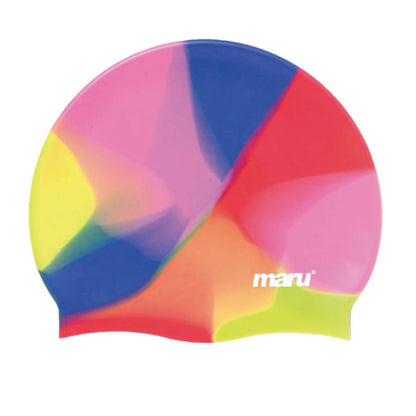 Silicone Swim Cap - Pink, Blue and Red