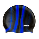 Silicone Swim Cap - Black and Blue