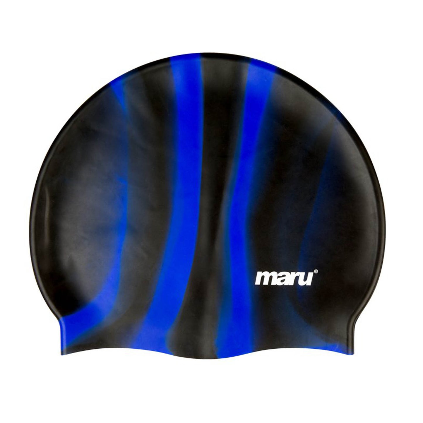 Silicone Swim Cap - Black and Blue