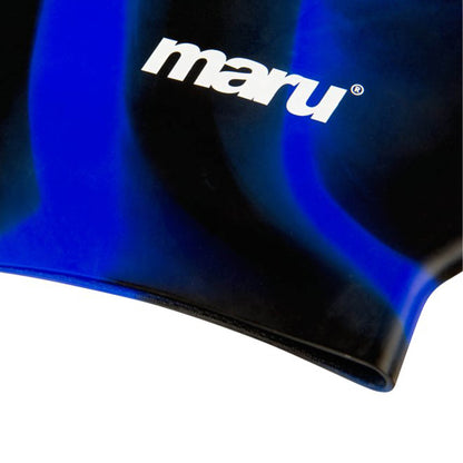 Silicone Swim Cap - Black and Blue