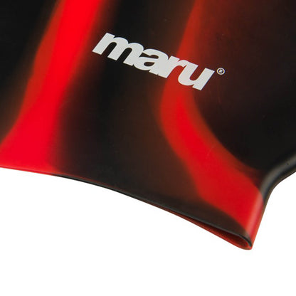 Silicone Swim Cap - Black and Red