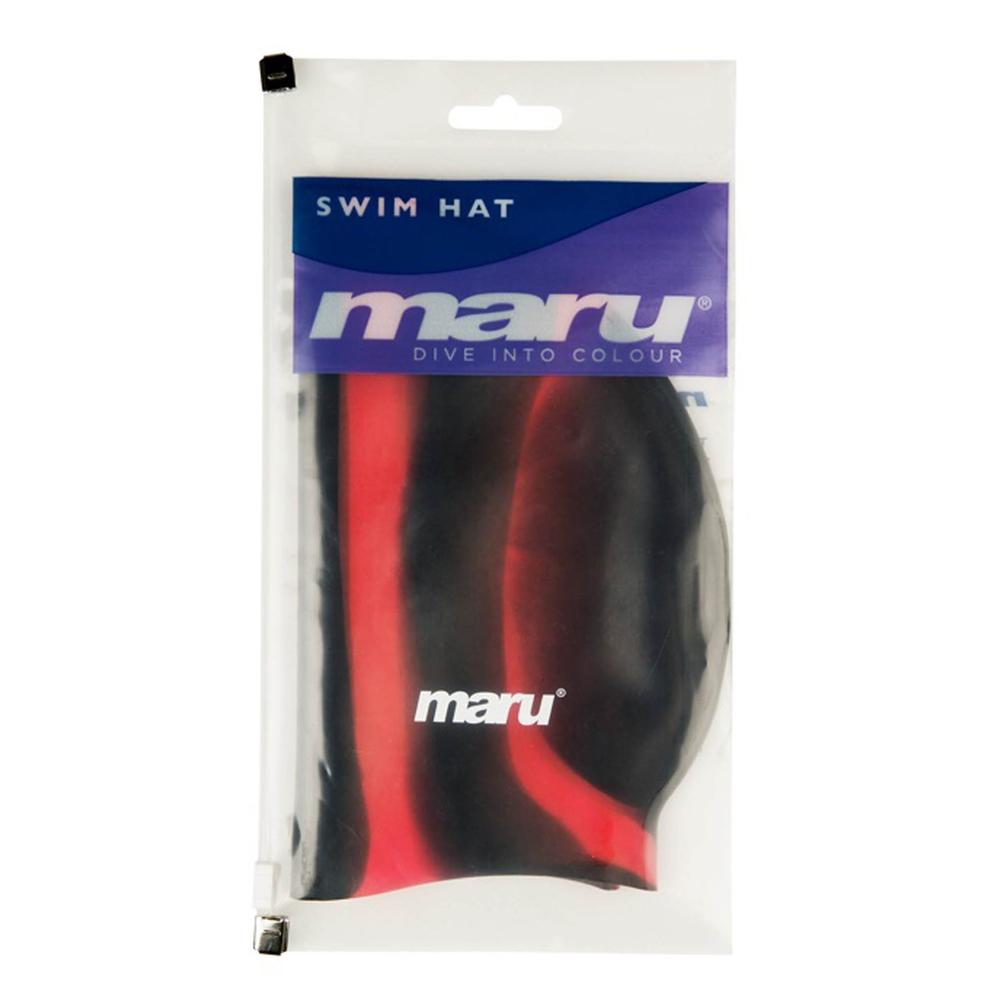 Silicone Swim Cap - Black and Red