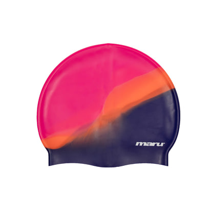 Bonnet de bain en silicone - Rouge, rose et violet