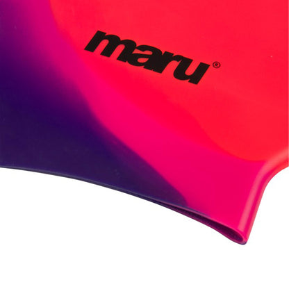 Silicone Swim Cap - Red, Pink and Purple