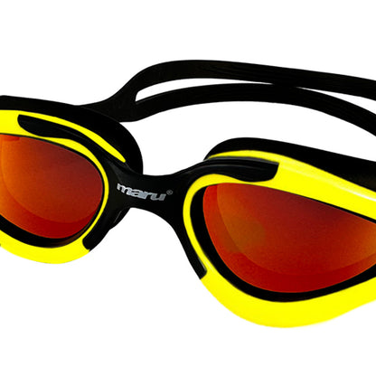Maru Groove Polarised Mirror Anti Fog Adult Swim Goggles - Yellow & Black