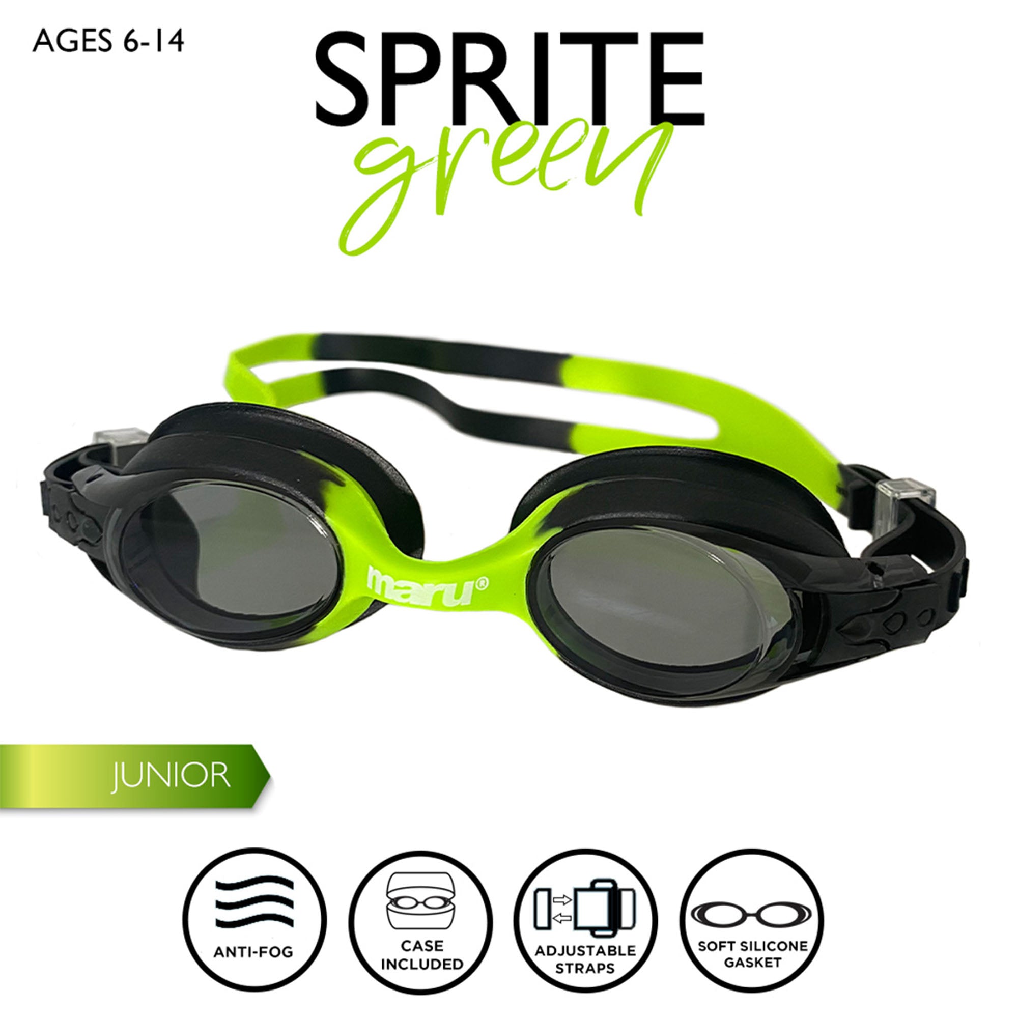 Sprite Anti-Fog Junior Goggles | Black and Green