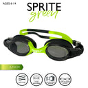 Maru Sprite Anti-Fog Junior Swim Goggles - Black and Green