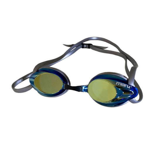 Maru Pulse Mirror Anti-Fog Adult Swim Goggles - Silver, Blue and Gold