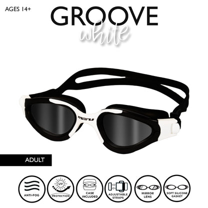 Maru Groove Polarised Mirror Anti Fog Adult Swim Goggles - Black & White