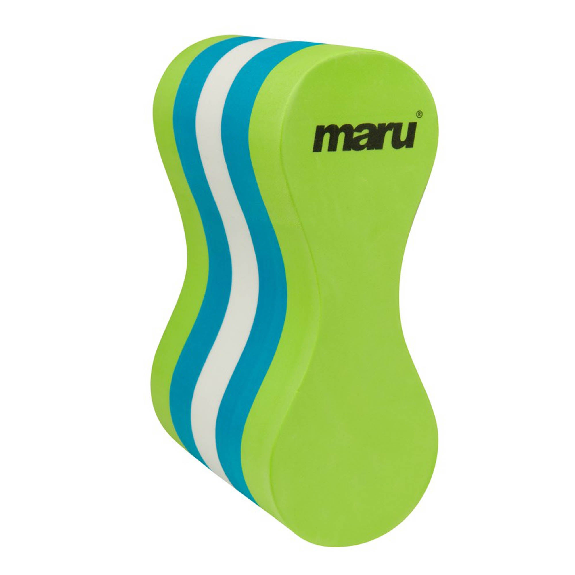 Maru Adult Pull Buoy in Lime, Blue and White