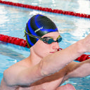 Silicone Swim Cap - Black and Blue