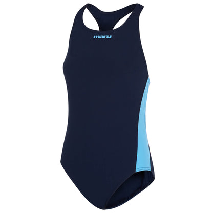 Navy and Cobalt Womens Panel Pacer Racer Back Swimsuit