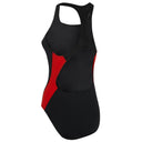 Black and Red Womens Panel Pacer Racer Back Swimsuit