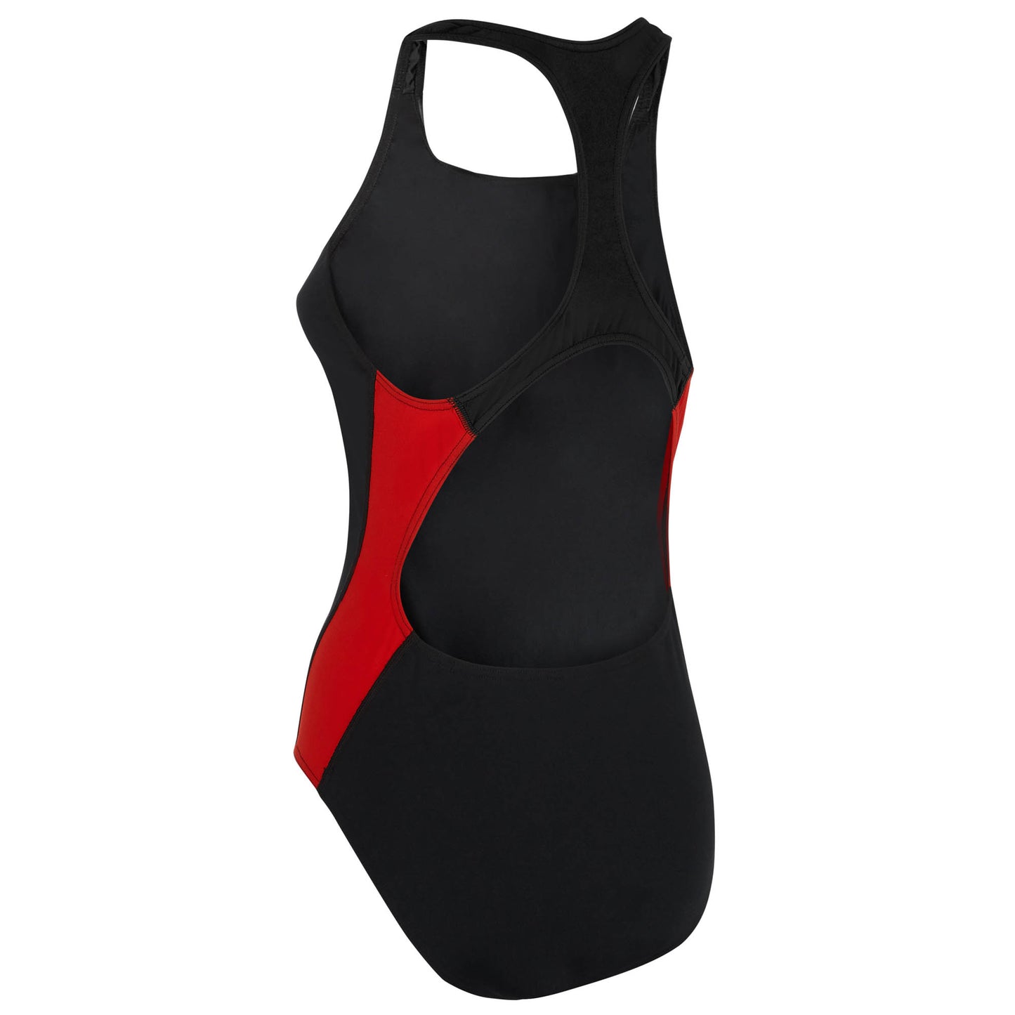 Black and Red Womens Panel Pacer Racer Back Swimsuit