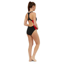 Black and Red Womens Panel Pacer Racer Back Swimsuit