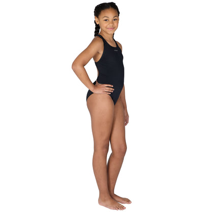 Black Girls Pacer Racer Back Swimsuit