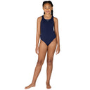 Navy Girls Pacer Ecotech Racer Back Swimsuit