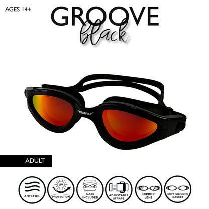 Lunettes de natation antibuée polarisées pour adultes Groove - Noir