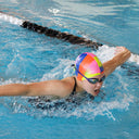 Long Hair Swimming Hat - Pink, Blue and Red