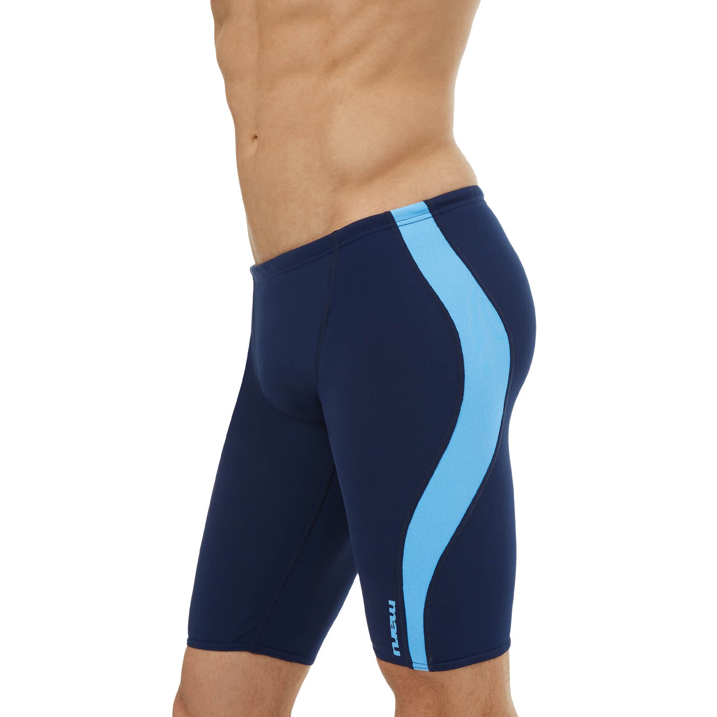 Navy and Cobalt Mens Panel Pacer Swim Jammer