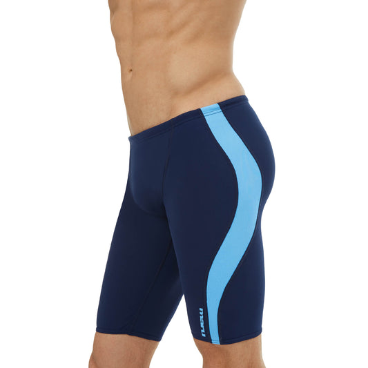 Navy and Cobalt Mens Panel Pacer Swim Jammer
