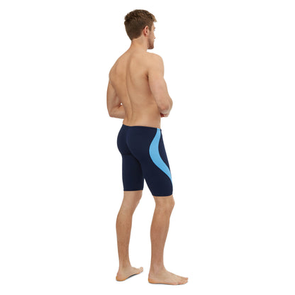 Navy and Cobalt Mens Panel Pacer Swim Jammer