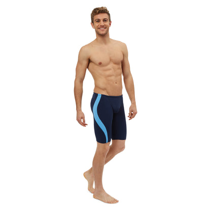 Navy and Cobalt Mens Panel Pacer Swim Jammer