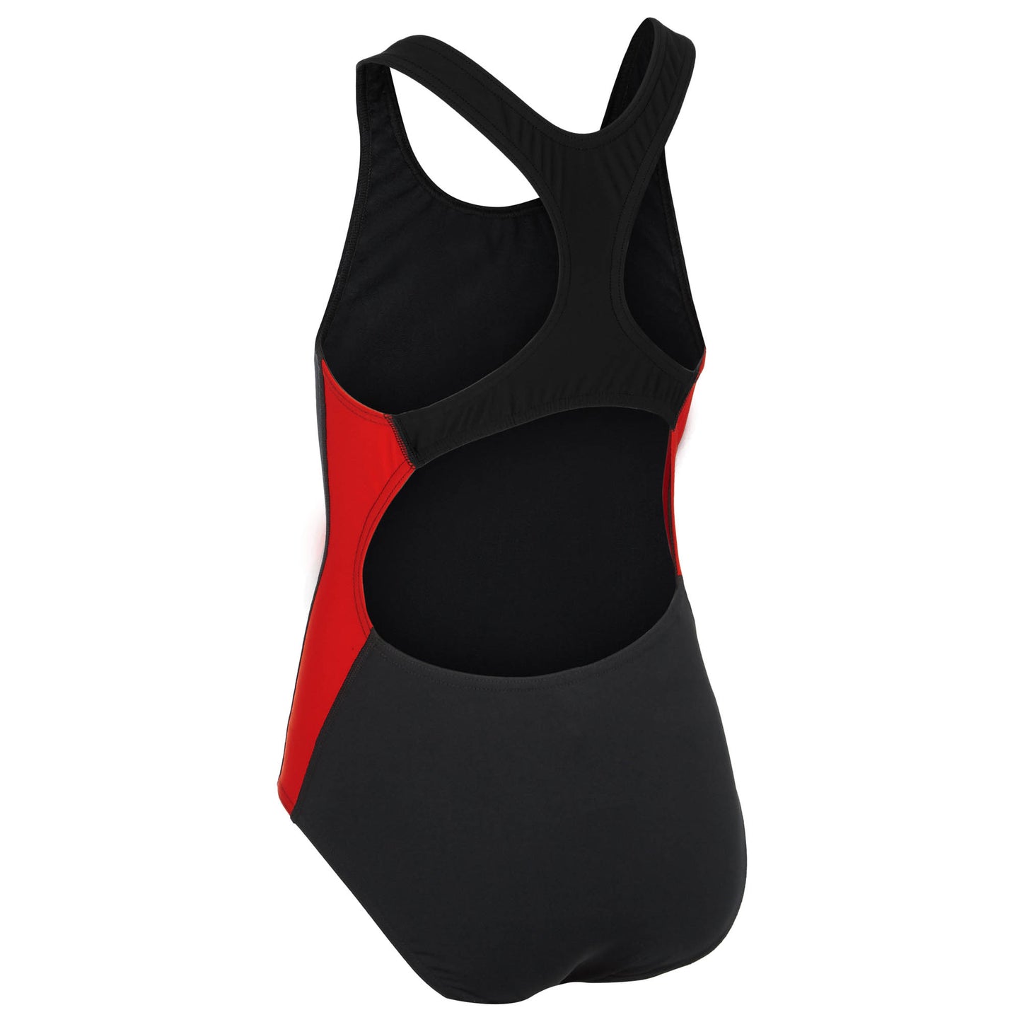 Black and Red Girls Panel Pacer Racer Back Swimsuit