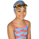 Silicone Swim Cap - Pretty Flamingo Print