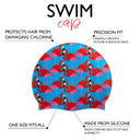 Silicone Swim Cap - Pretty Flamingo Print