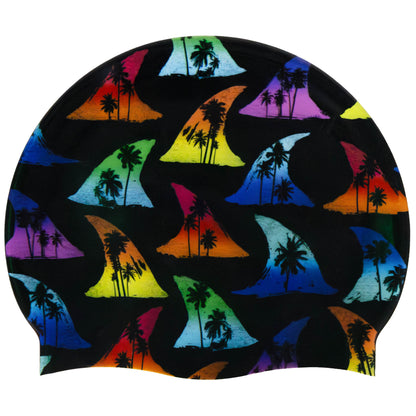 Silicone Swim Cap - Shark Bait Print