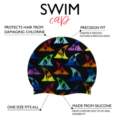 Silicone Swim Cap - Shark Bait Print
