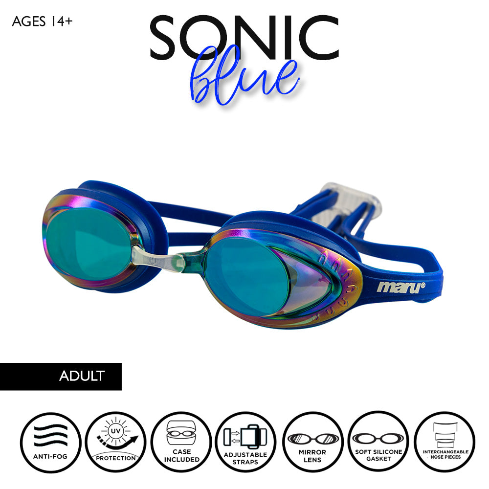Maru Sonic Mirror Anti-Fog Adult Swim Goggles - Blue and Purple