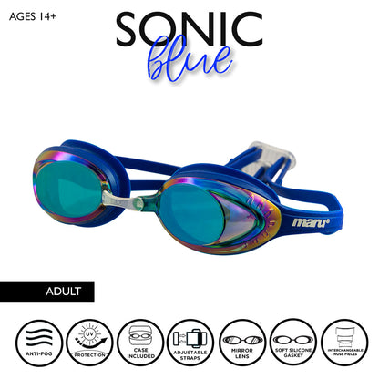 Maru Sonic Mirror Anti-Fog Adult Swim Goggles - Blue and Purple